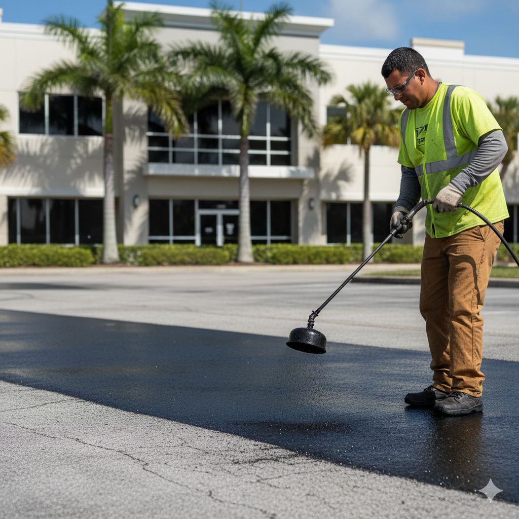 Blacktop By Beede Paving sealcoating services for parking lots in Volusia County Florida